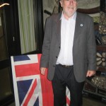 Don Grimes arrives at the beginning of the Anglo - German Dinner